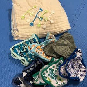 Osocozy newborn prefolds, covers, and Snappis